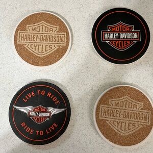 Harley-Davidson Black and Orange Coaster Set